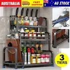 3 Tier Kitchen Organiser Spice Jar Shelves Storage Seasoning Stand Shelf Rack OZ