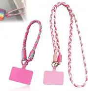 Pack of 2 universal mobile phone chains, universal mobile phone chain suitable for all smartphones, chain for hanging around neck and wrist, smartphone chain for on the go, mobile phone strap with