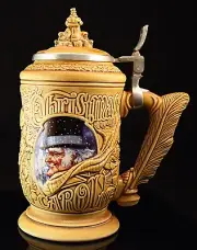 Avon collectible beer stein, "A Christmas Carol", beer stein with lid