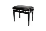 Crown Timber Trim Height Adjustable Piano Stool (Black)
