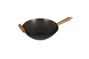Avanti Non-Stick 35cm Induction Safe Carbon Steel Wok/Pot/Pan w/ Bamboo Handle