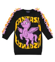 [Stella McCartney Kids] Stella McCartney Kids x Disney® fringed cotton fleece dress Y 4 multicoloured