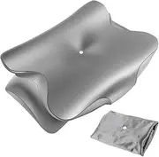 FwQoFvk Contour Pillow Case Cover with Zipper, Soft Cervical Neck Pillow Cover, Smooth Contour Pillowcase, Machine Washable Gray Pillow Cover Suitable for Pillows of Size 63×42.5×13.8/9cm