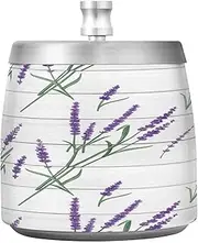 Lavender Rustic White Ciggaret Butt Container, Camping Ashtray with Lid, Outside Ciggerate Butt Container