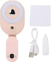 Selfie Light, Fill Light with Mini Humidifier 4 Light Modes Clip on Light Phone Light Portable Photo Light for Phone Video Conference Live(Pink)