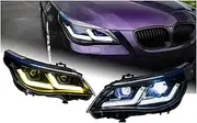 Car Lights Compatible For BMW E60 5 Series LED Headlight 2003-2010 520I 523I 530I Head Lamp Drl Projector Lens Automotive Accessories(2007-2010B,RHD)