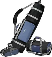 Samsonite Golf Deluxe 3 Piece Golf Travel Set with Wheeling Travel Cover Golf Bag, Duffel Bag, & Shoe Bag