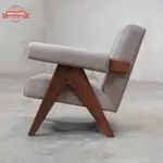 PIERRE JEANNERET昌迪加爾民宿休閑設計師簡約復古實木扶手沙發椅