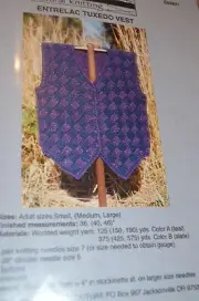 Oak Couture Entrelac Tuxedo Vest Knitting Pattern