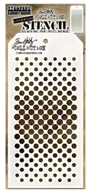 Tim Holtz Layering Stencil Mixed Media Gradient Dot Bubble Shape Circle Pattern