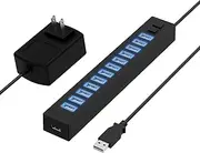 SABRENT 13 Port High Speed USB 2.0 Hub with Power Adapter and 2 Control Switches (HB-U14P)