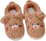 [TSDLRH] Ladies' Comfort Warm Slippers Fleece Scuff Lined Anti Slip Memory Foam Slippers House Slippers