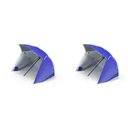 2PK Havana Outdoor Beach/Camping Portable Umbrella UV & Waterproof 180cm Blue
