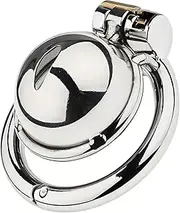 Chastity Cage Inverted Chastity Devices for Men SM Sex Toys Metal Sissy Flat Chastity Lock Adjustable Snap Ring/Closure Ring with Invisible Lock to Prevent Erection Bondage for Male