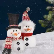 1 Pair Christmas Snowman 2024 Indoor Decorations, Xmas Animated Plush-Knit Co...