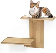 Cat Wall Shelves - Sturdy Cat Shelves for Wall Large Cats Set, Premium Cat Wall Furniture for Large Cats, Tree-Shaped Wall-Mounted Perch with Sisal Mat for Climbing, Playing, and Lounging