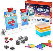 Osmo - Genius Starter Kit for iPad - 5 Educational Learning Games - Ages 6-10 - Math, Spelling, Creativity and More - STEM Toy Gifts for Kids, Boy and Girl - Ages 6 7 8 9 10 (Osmo iPad Base Included)