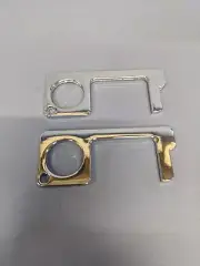 No Touch Door Opener Tool Touchless Key Set of 2 Button Pusher Silver