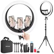 NEEWER 19 inch 2.4G Ring Light Selfie TikTok with Stand ,3 Phone Holders