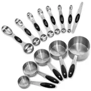 Measuring Cups and Magnetic Measuring Spoons Set, Stainless Steel 5 Cups and ...