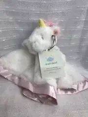 Cloud Island Unicorn Lovey Baby Security Blanket White Plush Pink Satin Target