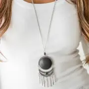 Paparazzi Black Necklace Set with Matching Earrings