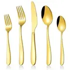 60-Piece Gold Silverware Set, CXJY Stainless Steel Flatware Set for 12, Kitch...