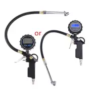 Tyre Pressure Gauge Tyre Inflator with Pressure Gauge LED Display Dual for Head