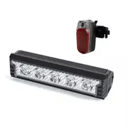 TDR USB Rechargeable 2800Lumen Waterproof Front & Rear Bike Light Set, 5 Modes, Durable Aluminum, Long Battery Life, Safe Cycling, LED Flashlight, Type-C Charging