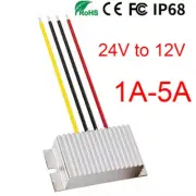 24V to 12V 1A-5A Buck Model Converter 60W Waterproof DC DC Step Down Model Power