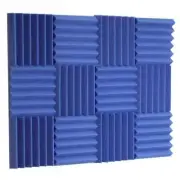 2" Blue Acoustic Wedge Soundproofing Studio Foam Tiles 12 Pack