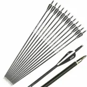US 32'' ID 6.2mm Spine 500 Shaft Arrow Archery Carbon Arrows W/ Removeable Tips