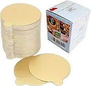 Darnell Nehemiah 100pcs/Set Round Mousse Cake Boards Gold Paper Cupcake Dessert Displays Tray Wedding Birthday Cake Pastry Decorative Tools Kit
