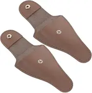 VALICLUD 2pcs Protective Case for Nail Clippers Kit Nail Scissors for Women Toenail Nipper Pouch Cover Small Fingernail Protector Nails Cuticle Scissor Container Cases Coffee Pu Leather