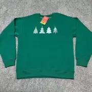 NEW Lildy Sweatshirt Adult Medium Large Green Holiday Pullover Christmas