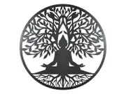 60cm Tree of Life Buddha Wall Art - Spiritual Metal Decor for Home