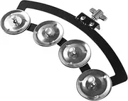 COSMEVIVI Sturdy Drum Mount Tambourine with Replaceable Bells Smooth Edges for Percussion Easy to Use Hand Bell Instrument for Drum Kits and Music Performances