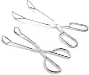 Hiash Food Tongs, Heavy Duty Stainless Steel Kitchen Tongs for BBQ, Barbecue, Cooking, Scissors Tongs 9 Inch & 11 Inch (Set of 2)