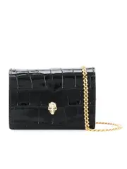 Alexander Mcqueen Skull-Stud Chain Wallet in Black