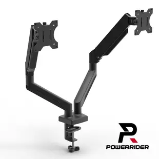 PowerRider M10-24 鋁合金雙螢幕13-32吋氣壓彈簧手臂支架 腦螢幕支架 螢幕架 螢幕增高架 顯示器支架