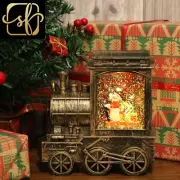 Lighted Christmas Snow Globes Musical Lantern with Timer, Battery Operated and U