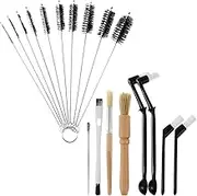 18Pcs Coffee Brush Set, Professional Espresso Brush Kit with Hog Bristle Brush, Coffee Brush with Handle for Coffee Machine Coffee Grinder, Pulling Needle Tool Brush with Scoop, Nylon Espresso Brush/3