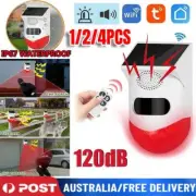 Wifi Solar Alarm LED Light Solar Strobe Light Wireless Motion Sensor Detector AU