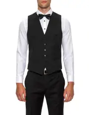 [Gibson] Slim Fit Black Mighty Vest F34087