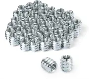 POWERTEC 50 Pcs 1/4�-20 Threaded Inserts for Wood | Nut inserts, Wood Inserts, S