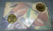 Vtg Cambridge Collection Percale Sheet Set Pastel Flower FLAT, FITTED & 2 CASES