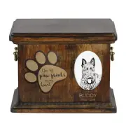 Scottish Terrier urn with a ceramic plate Art-Dog