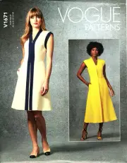 Vogue V1671 Misses 6 to 14 Semi Fitted Lined Dress UNCUT Sewing Pattern