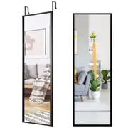 Costway Full Length Mirror Door Wall Mounted Hanging Mirror Bedroom Black