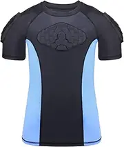 [TUOYR] Youth Padded Compression Shirt Football Chest Heart Guard Protection for Kids Baseball Shoulder Sternum Protector Boys
